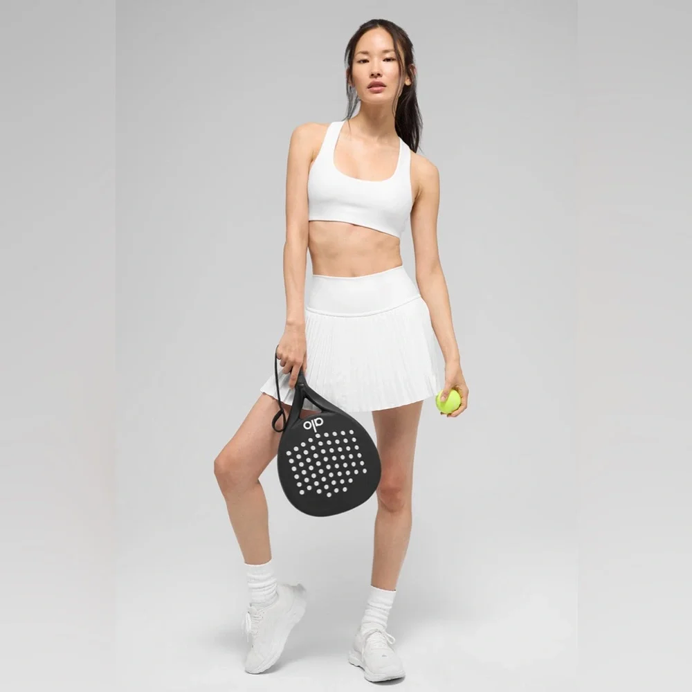 ALO Yoga White Pleated Tennis Skirt